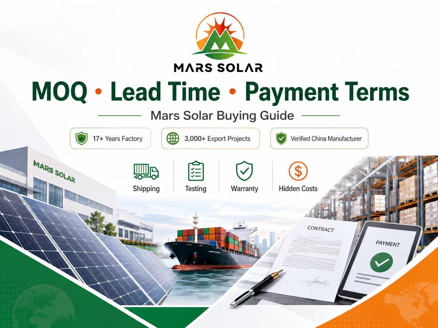 Solar Panel MOQ, Lead Time & Payment Terms: The Complete 2026 Buyer's Guide