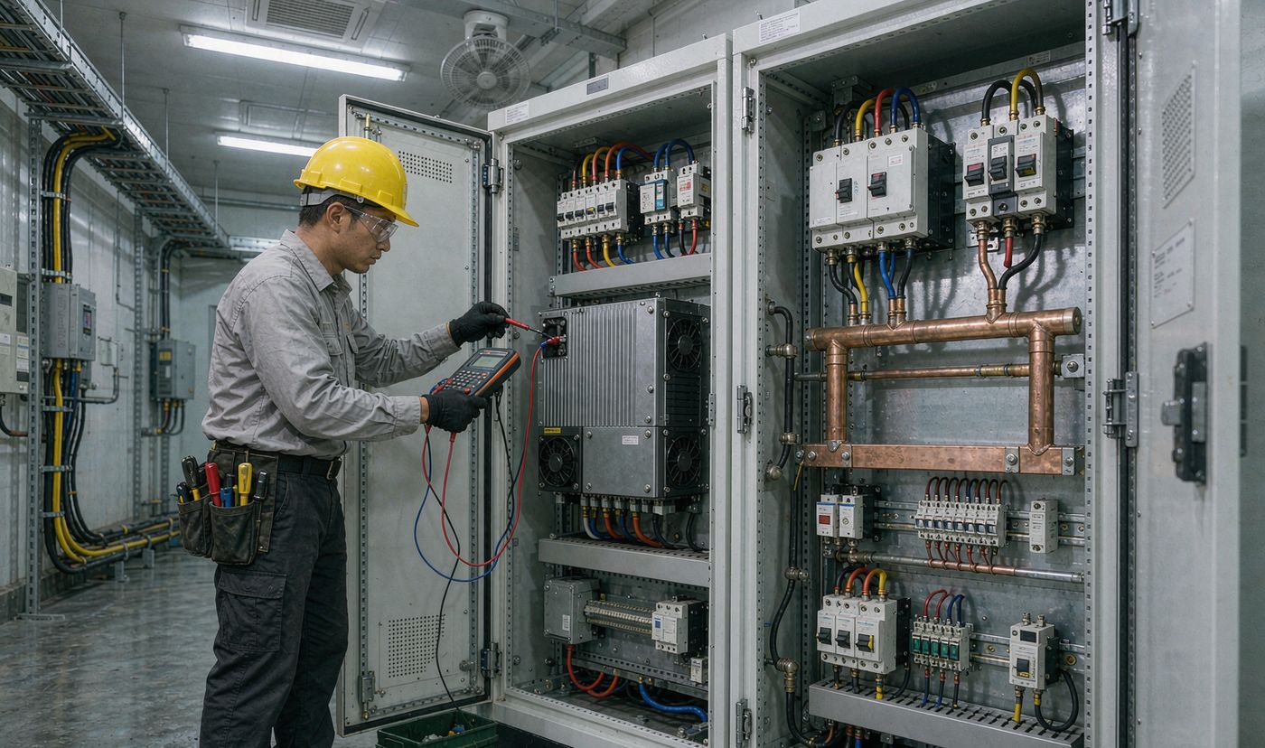 100kW solar Philippines: commissioning a three-phase grid-tied inverter and AC board