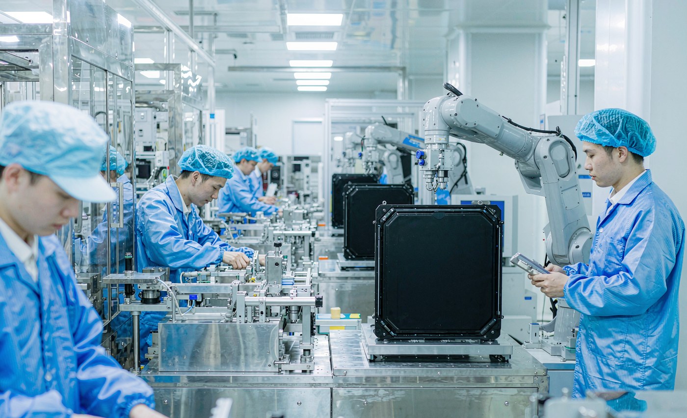 Automated LFP prismatic battery cell production line inside a clean room in China