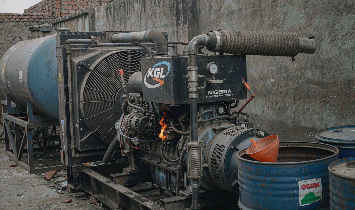 Diesel generator at a Nigerian commercial site that a Nigeria solar and storage system displaces
